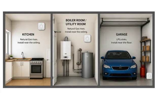 Gas detector room by room
