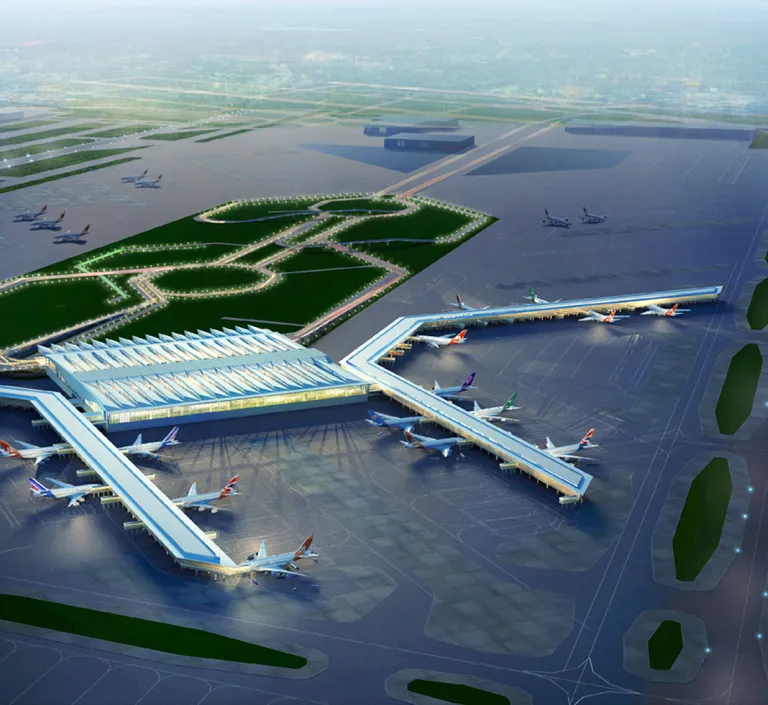 Airport from sky view