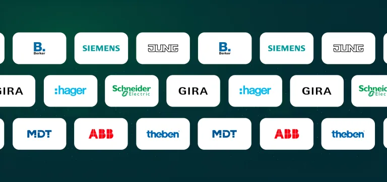 A selection of KNX manufacturer logos