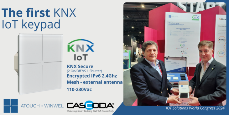 Atouch y Cascoda: primeros paneles táctiles IoT KNX