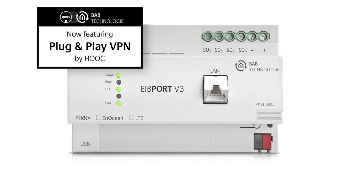 EIBPORT avec VPN HOOC Plug ; Play pour un accès distant sécurisé