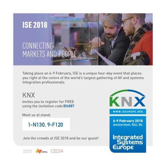 Enter ISE 2018 Amsterdam for free with KNX